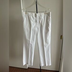 NWT John Weitz Chino Pants Slacks Mens White Casual Golf Kent 34 W Made USA 🇺🇸